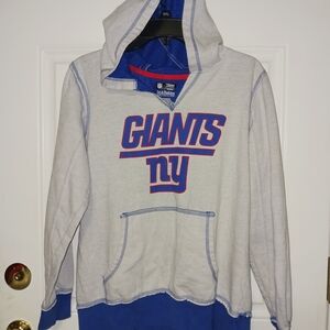 Ladies Distressed Gray NY Giants Hoodie Size XL